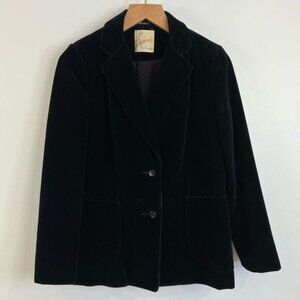 Vintage Domani by Noccolini Women’s XS Velvet Black Velour Blazer Jacket Goth